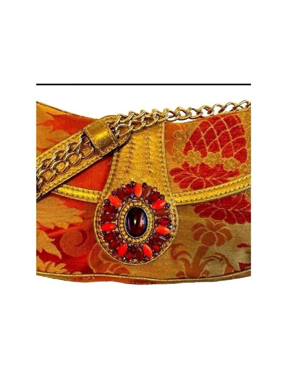 Etro Milano Multi Color Enamelled Jewelled East West Baguette Handbag -Vintage - Picture 2 of 11